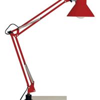 Lampada rossa a clip per scrivania