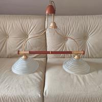 Lampadario classico a due luci in vetro