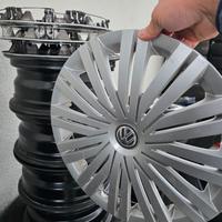 4 cerchi + 4 copricerchi originali vw polo