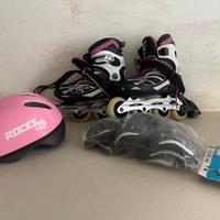 Rollerblade Fila donna, protezioni e casco