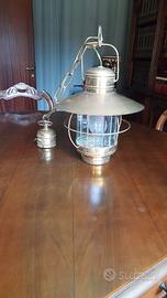 lanterna in ottone e vetro molato