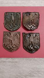 4 scudetti per casco coloniale tedesco  ww2 