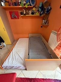 letto singolo + letto estraibile con reti