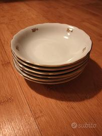 Set 6 ciotole porcellana con bordo oro RGK