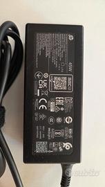 Alimentatore per portatile HP 45 watt spinotto blu