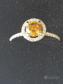 anello  oro bianco 18 carati con diamanti naturali