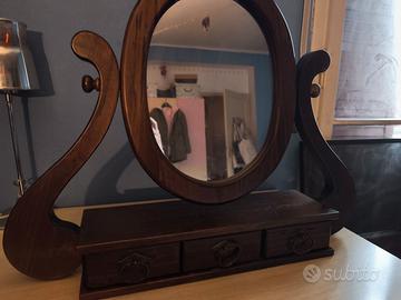 Specchiera "Psiche" in Vero Legno con Cassetti – C