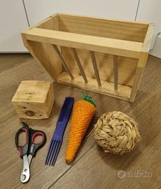 Anione Portafieno legno roditore + accessori