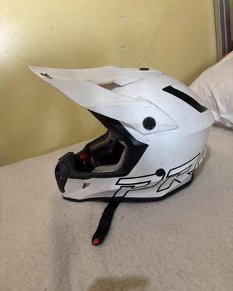 casco cross progrip bianco