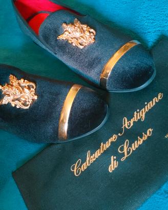 Slippers di Lusso Artigianali - Velluto e Oro