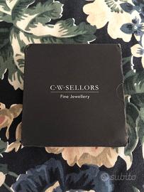 collana a croce in argento sterling e pietra nera