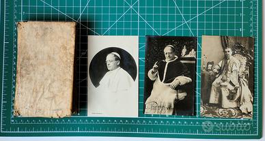 Lotto antico libro sacro e cartoline Papa Pio XI 