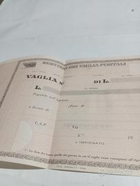 Modulo originale d'epoca un vaglia postale in lire