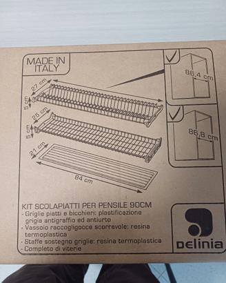 Kit scolapiatti pensile da 90 cm