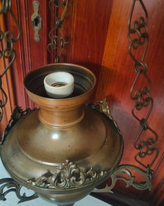 Antica lampada votiva in ottone