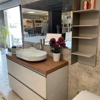 MOBILE BAGNO A TERRA 120 CM CON TOP IN LEGNO