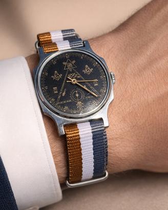 Raro orologio meccanico massonico revisionato