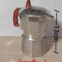 Moka Caffettiera Vintage in metallo con Coperchio 