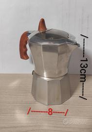 Moka Caffettiera Vintage in metallo con Coperchio 