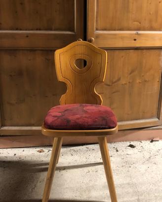 Sedie tirolesi - legno di abete - seduta imbottita