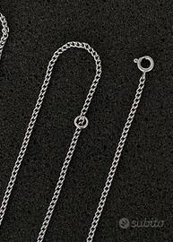 Collana catena acciaio inox 70 cm argento nuova