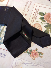 Cravatta Uomo Kiton Pura Seta Blu Notte