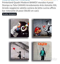 4 Canvas 30x30 Murales Bansky