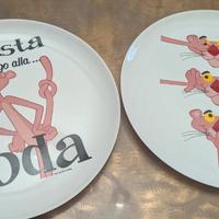 set 2 piatti pizza in arcopal, pantera rosa 