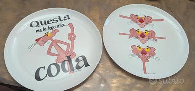 set 2 piatti pizza in arcopal, pantera rosa 