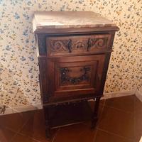 COPPIA DI COMODINI IN LEGNO CON MARMO