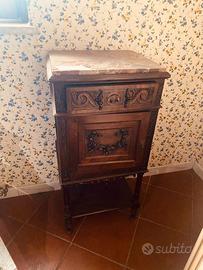 COPPIA DI COMODINI IN LEGNO CON MARMO