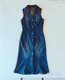 Benetton abito lungo in denim, Made in Italy, XS