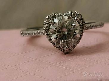 Anello regolabile  in Argento  S925 + Moissanite 