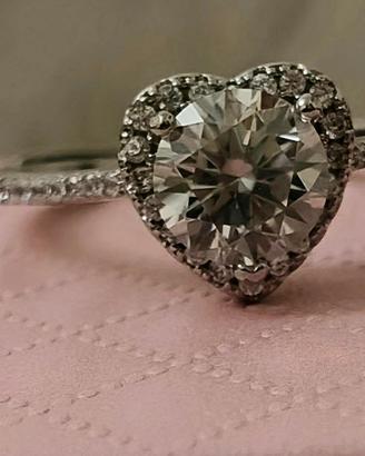 Anello regolabile  in Argento  S925 + Moissanite 