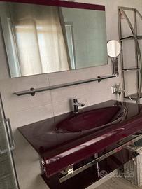Mobile da bagno in vetro + accessori