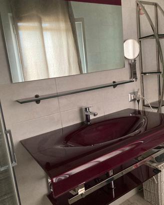 Mobile da bagno in vetro + accessori
