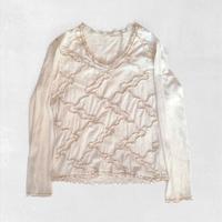 Maglia Beige cin ricami dorati - Vintage| Taglia S