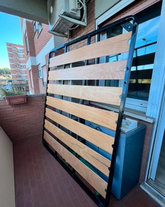 Rete letto matrimoniale doghe larghe in legno