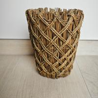 Vaso Cestino Vimini Spago Intrecciato Fatto a Mano