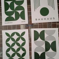 Collezione 4 poster A3 in stile Bauhaus