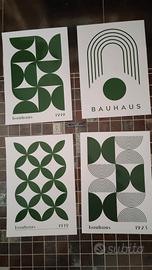 Collezione 4 poster A3 in stile Bauhaus