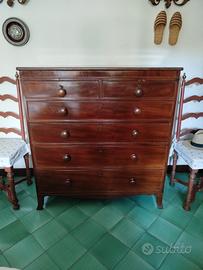 Cassettiera antica mogano '800