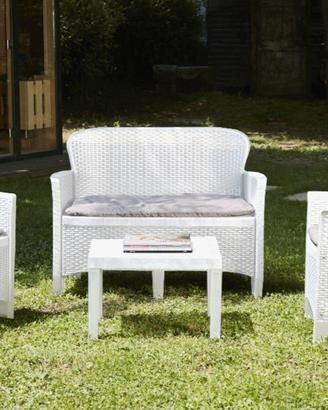 Salottino da giardino colore bianco 