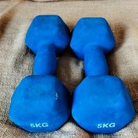 Coppia Manubri 5 kg l'uno - Blu Totale 10 kg