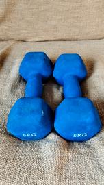 Coppia Manubri 5 kg l'uno - Blu Totale 10 kg