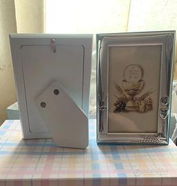 Bomboniere comunione cornice argento marchiata 925