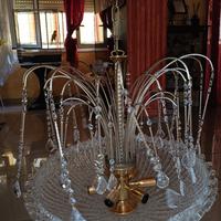 Lampadario con gocce di Swarovski e cristallo