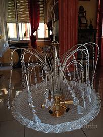 Lampadario con gocce di Swarovski e cristallo