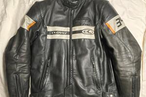 Clover giacca da moto in pelle con protezioni