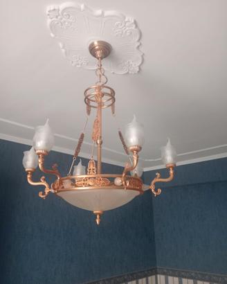 Lampadario cristallo e oro francese